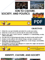 Introduction To Culture, Society and Politics