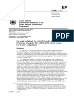 For People and Planet - The United Nations Environment Programme Strategy For 2022-2025 To Tackle Climate Change, Loss of Nature and Pollution