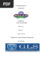 An Industrial Report On Balaji Wafers