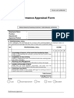 3rd Month Performance Appraisal Form