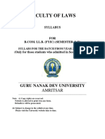 Faculty of Laws: Guru Nanak Dev University