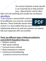 Natural Method To Control Birth