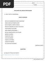 Avaliacao de Lingua Portuesa 4º Ou 5º Ano Respostas