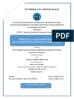 Effet de La Fécondité Sur Le Developpement Humain en Zone Cemac