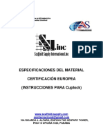 Especificaciones Del Material