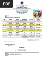 Class Program SY 2022 2023