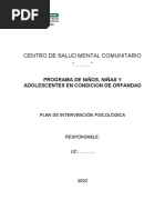 Plan de Intervencion para Niños y Adolescentes en Situacion de Orfandad