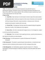 PNS Pain Management Guideline For Nursing Competency