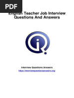 1364 English Teacher Interview Questions Answers Guide