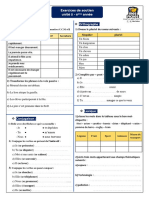 Exercices de Soutien 6ème (Unité 5) - 2