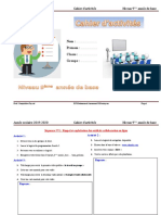 Cahier D'activités 9eme - 2019 - 2020