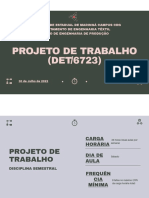 Projeto de Trabalho Aulas 1 A 4 - Apresentação Da Disciplina e Introdução Ao Estudo de Tempos e Movimentos