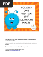 Solving ONE and Two Step Equations Mazes