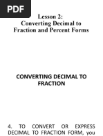 LESSON 2 Converting Decimal To Fraction and Percent Form