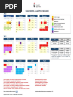 Calendario Académico 2022-2023: Septiembre Octubre Noviembre Diciembre