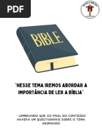 Escola Biblica - Tema Biblia