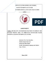 Tiểu luận về Thực trạng và giải pháp nhằm nâng cao kỹ năng viết tiếng Anh của sinh viên không chuyên ngôn ngữ của ĐHVHHN 