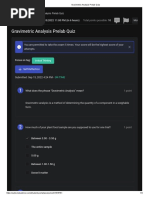 Gravimetric Analysis Prelab Quiz
