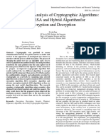 A Comparative Analysis of Cryptographic Algorithms AES & RSA and Hybrid Algorithmfor Encryption and Decryption