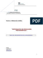 IPSI - ESPECIALISTA EN PSICOLOGIA PSICOSOMATICA - TEMA XIII - Psicosomatica Adolescencia