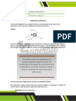 Guia 5. Expresiones Algebraicas.