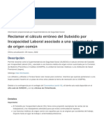 Reclamar El Cálculo Erróneo Del Subsidio Por Incapacidad Laboral Asociado A Una Enfermedad de Origen Común