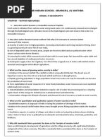 Water Resources Notes Grade 10