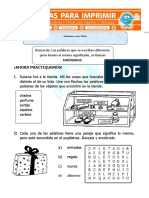 Ficha de Sinonimos para Niños para Segundo de Primaria