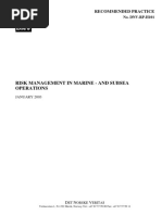 DNV RP-H101 (2003) Risk Management in Marine and Subsea Operations