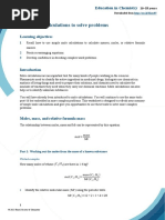 Using Mole Calculations To Solve Problems: Learning Objectives