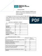 Tabela Do BAREMA para Professor Substituto - Aprovado em Congregaao Dia 27 01