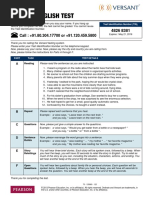 Versant Sheet