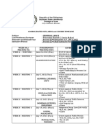 Consolidated Course Timeline and Syllabus