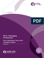 ITIL 4 Managing Professional Drive Stakeholder Value Syllabus English