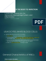 2.1 RESISTANCE OF THE BODY TO INFECTION I Leukocytes Granulocytes