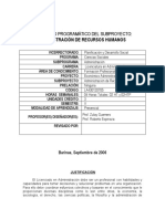 Contenido Programatico Administracion de Recursos Humanos