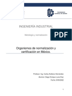 Organismos de Normalización y Certificación en México.