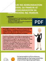 Ang Mga Uri NG Komunikasyon Na Umiiral Sa Pamilya at Ang Komunikasyon Sa Pagpapatatag NG Pamilya