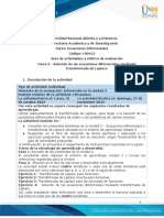 Guía de Actividades y Rúbrica de Evaluación - Unidad 3 - Tarea 3 - Ecuaciones Diferenciales Solución Por Transformada de Laplace