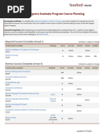 Artificial Intelligence Graduate Program Course Planning