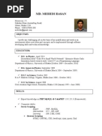 Mehedi Hasan's CV