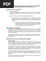 Desarrollo Del Memo de Planificación de Auditoría