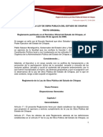 REGLAMENTO de La Ley de Obra Pública Del Estado de Chiapas