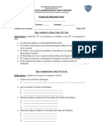 Examen de Educación Cívica III PARCIAL 2022