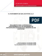 Reglamento para La Integracion y Funcionamiento de Los Organismos de Participacion Ciudadana