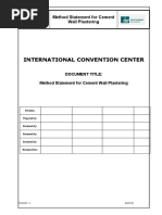 Method Statement For Cement Wall Plastering