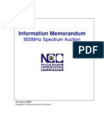 Published Information Memorandum For 800MHz Spectrum Auction 190607