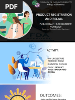 Module 3 Product Registration and Recall