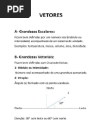 GA-VETORES - OPERAÇÕES - Adição, Multiplicação - Produto Escalar e Produto Vetorial