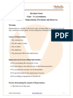 Class 11 Notes CBSE Accountancy Chapter 7 - Depreciation, Provisions and Reserves